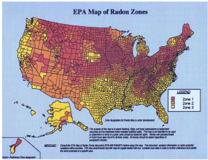 EPA Radon Map, Radon Gas
